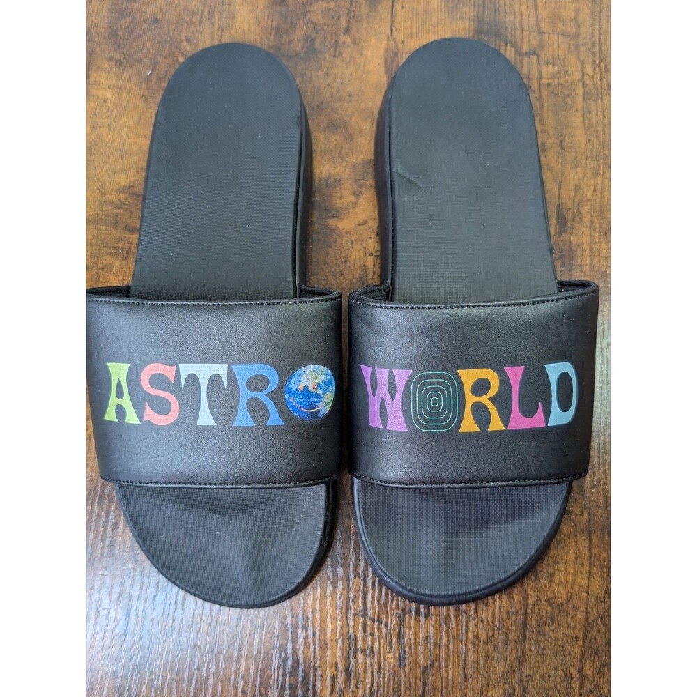 Travis Scott Color Logo Slides Travis Scott Astroworld Black/Multi Size US 10